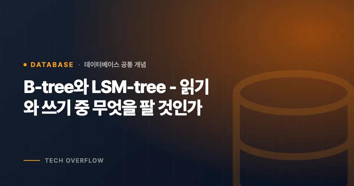 B-tree와 LSM-tree - 읽기와 쓰기 중 무엇을 팔 것인가