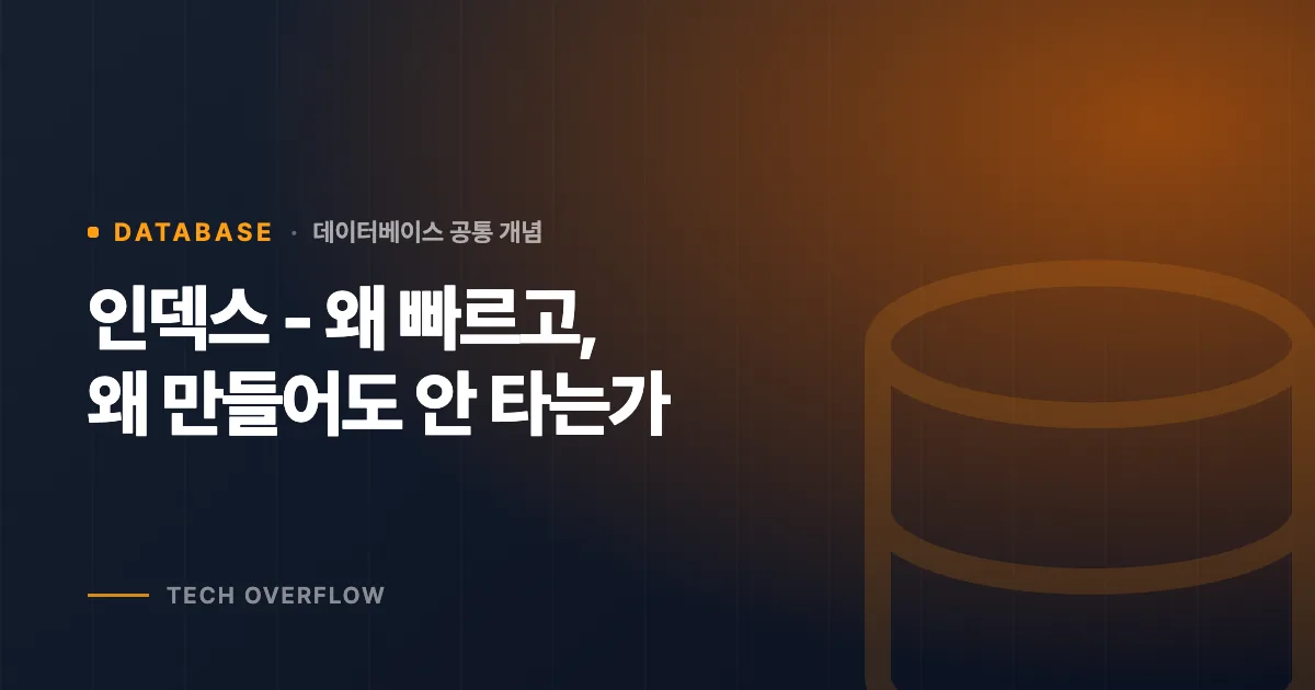 인덱스 - 왜 빠르고, 왜 만들어도 안 타는가