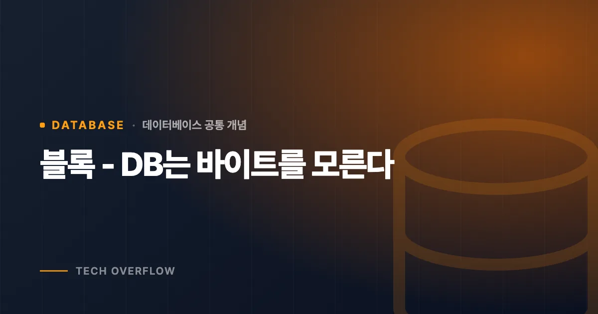 블록 - DB는 바이트를 모른다