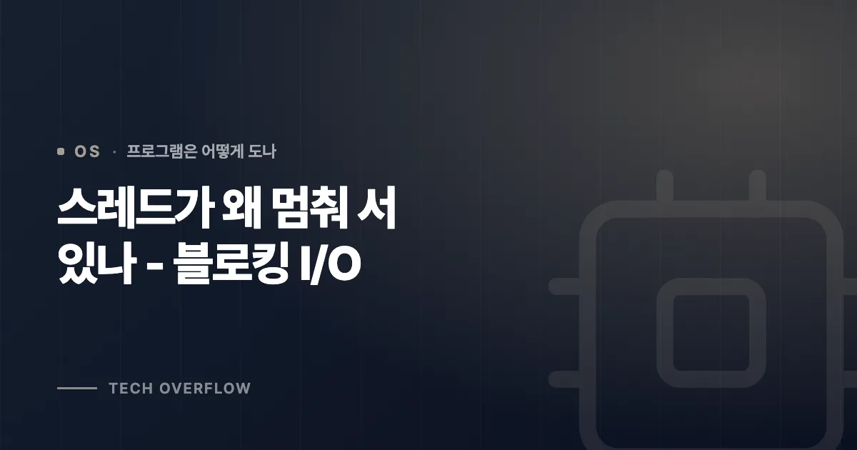 스레드가 왜 멈춰 서 있나 - 블로킹 I/O