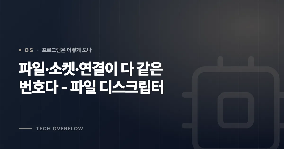 파일·소켓·연결이 다 같은 번호다 - 파일 디스크립터