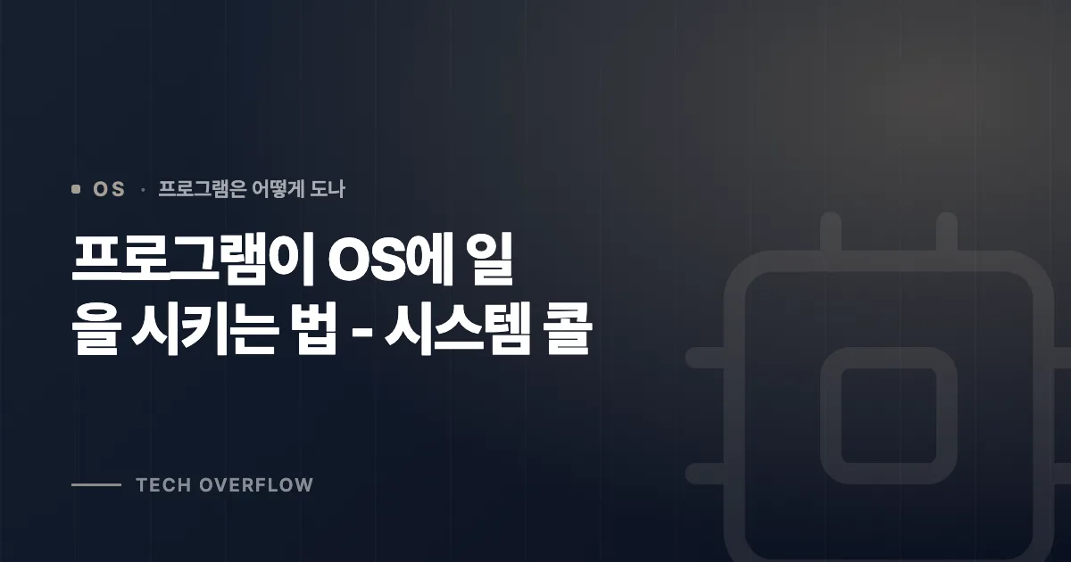 프로그램이 OS에 일을 시키는 법 - 시스템 콜