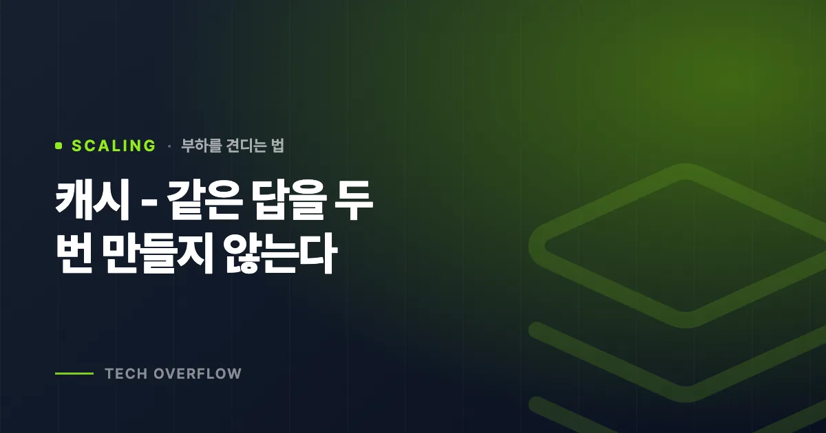 캐시 - 같은 답을 두 번 만들지 않는다